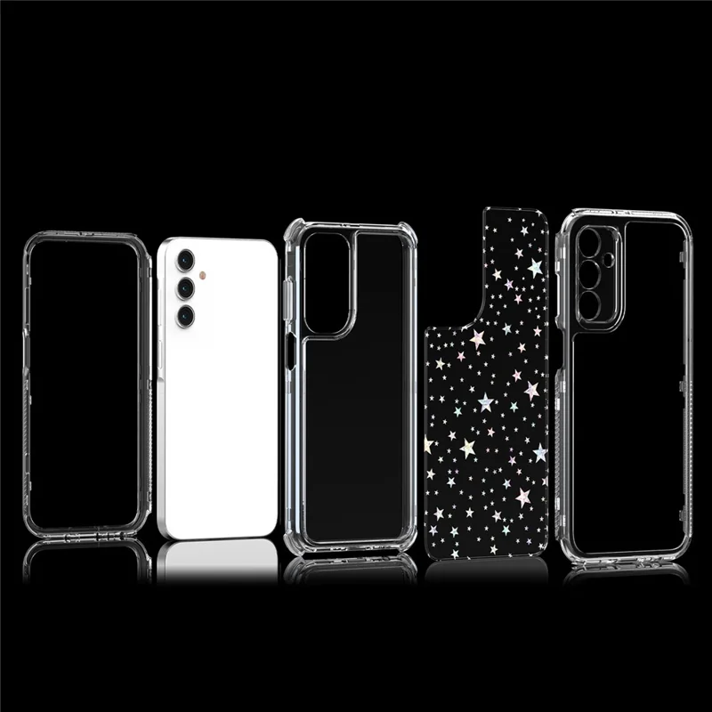 For Samsung Galaxy A25 5G (Global) (161.0mm) Case Acrylic TPU Clear Phone Cover with Laser-printed Film - Stars