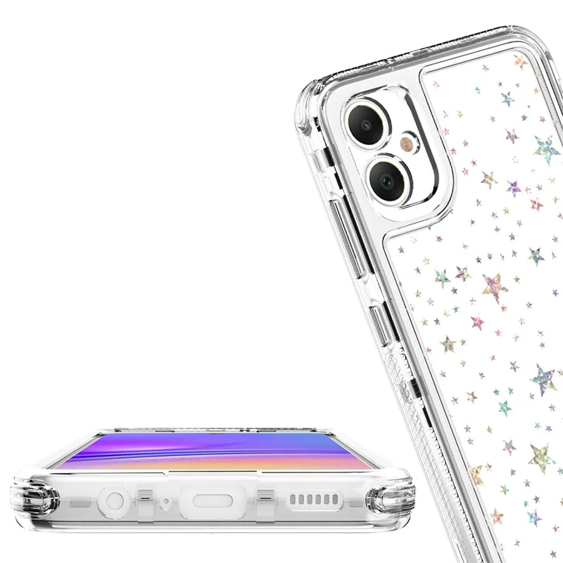 Funda para Samsung Galaxy A05 4G Cortes precisos Cubierta de teléfono clara de Acrilico TPU con película impresa por láser - Estrellas