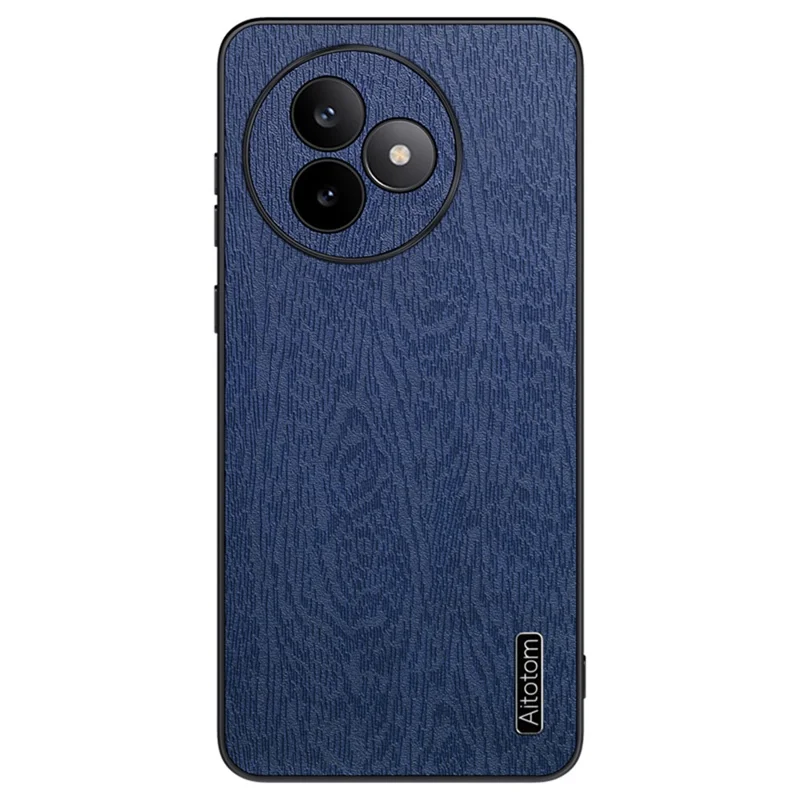 For Xiaomi Redmi K80 Ultra 5G Case Wood Texture PU Leather Coated PC TPU Phone Cover - Blue