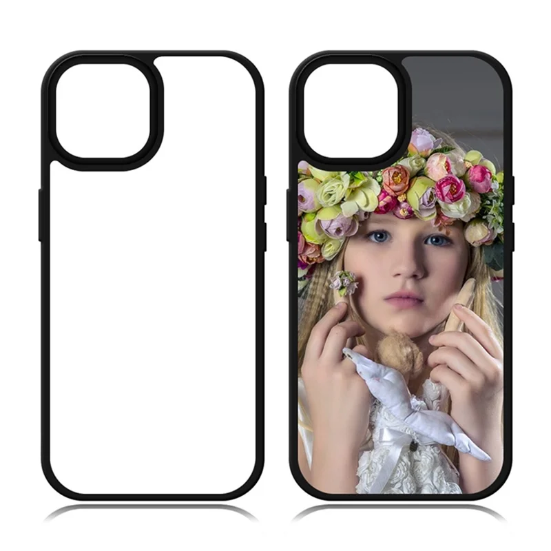 10Pcs For iPhone 15 Pro Case DIY Blank Heat Transfer TPU + PC Phone Back Cover with Magnetic Ring