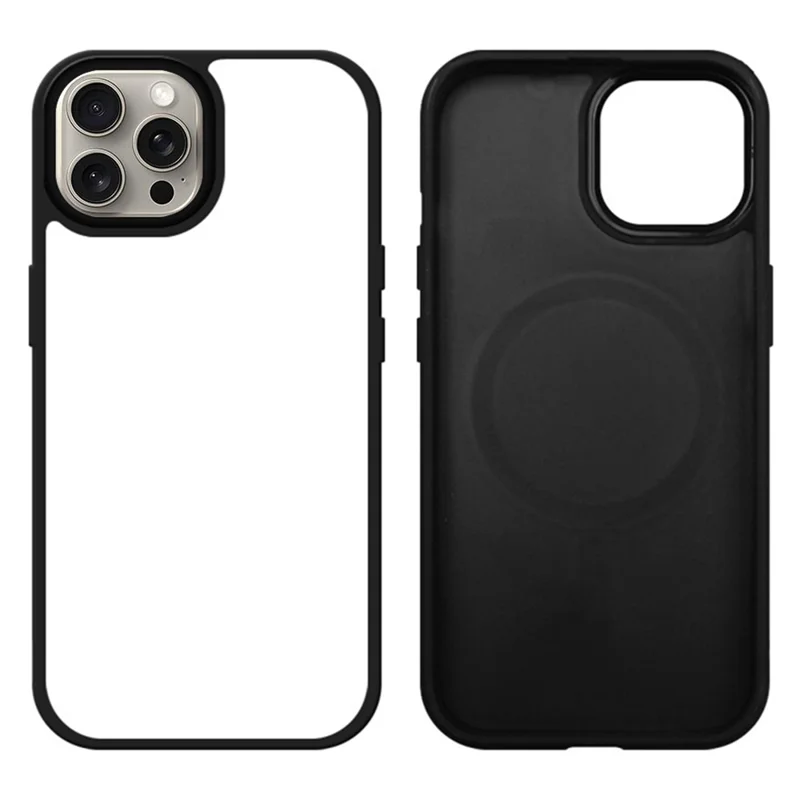 10 Peças para Capinha de iPhone 15 Pro Max para Personalização com Transferência de Calor TPU + PC com Anel Magnético