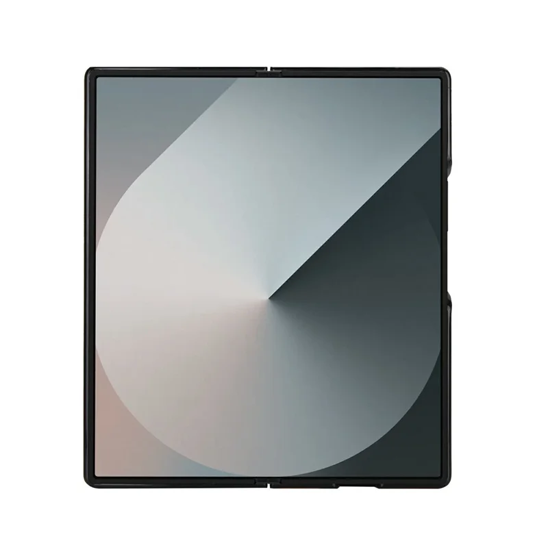 For Samsung Galaxy Z Fold6 5G Case Kickstand Leather + PC Folding Phone Cover with HD Screen Protector - Black