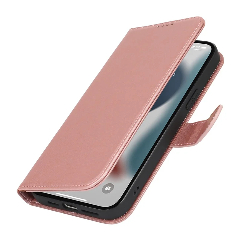 For iPhone 13 Pro Stand Case Shockproof Leather Wallet Phone Cover - Rose Gold