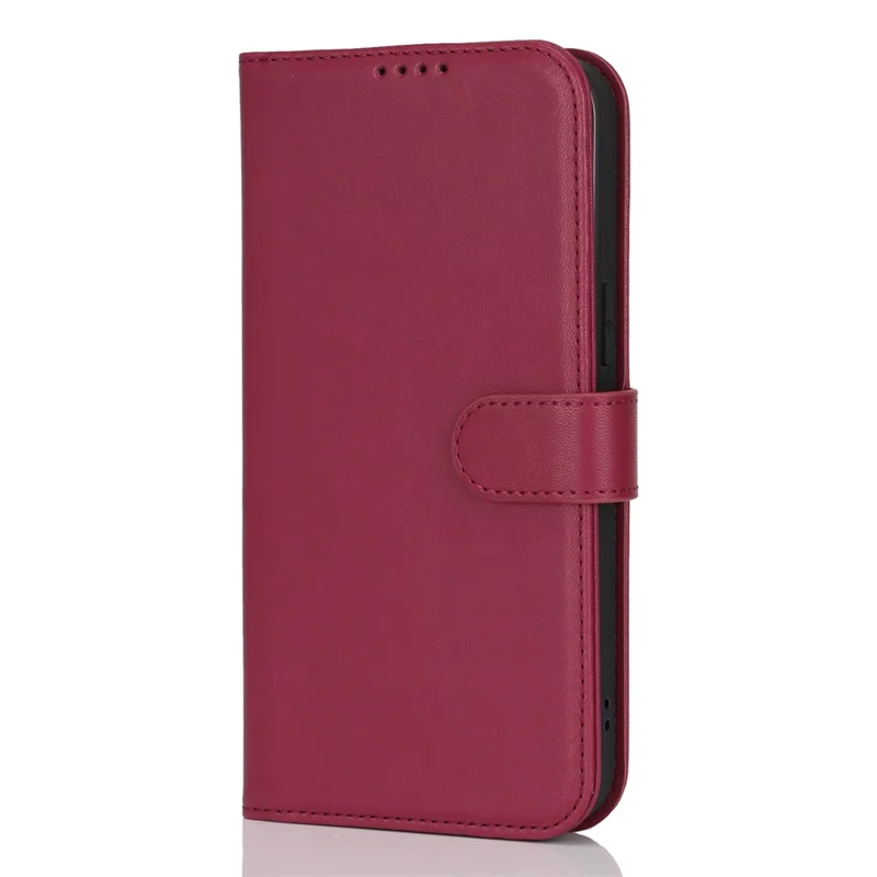 For iPhone 13 Pro Max / 12 Pro Max Stand Case Shockproof Leather Wallet Phone Cover - Red
