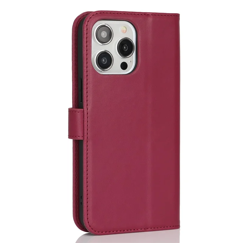 For iPhone 13 Pro Max / 12 Pro Max Stand Case Shockproof Leather Wallet Phone Cover - Red