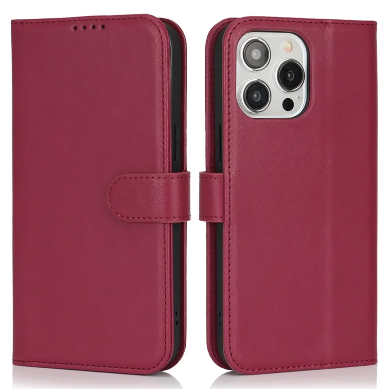 For iPhone 14 Pro Stand Case Shockproof Leather Wallet Phone Cover - Red