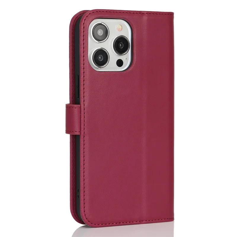 For iPhone 14 Pro Stand Case Shockproof Leather Wallet Phone Cover - Red