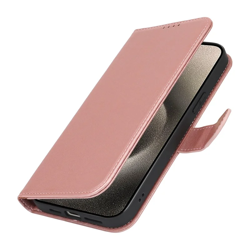 Für iPhone 14 Pro Max Ständer Hülle Stoßfest Leder Brieftasche Handyhülle - Roségold