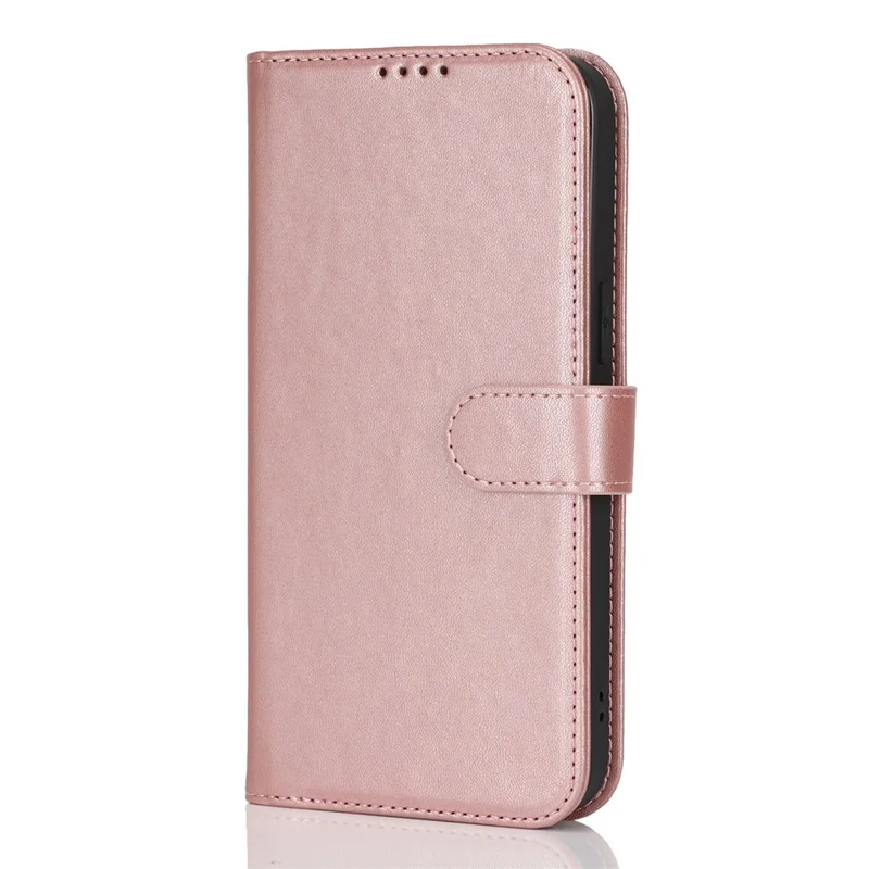 For iPhone 15 Pro Max Stand Case Shockproof Leather Wallet Phone Cover - Rose Gold