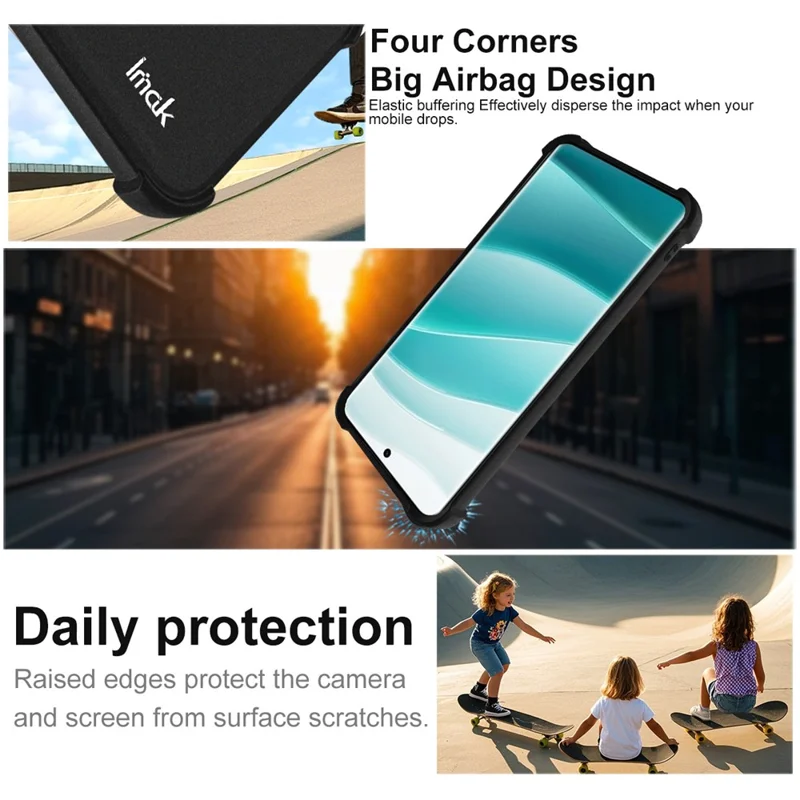 IMAK для Xiaomi Redmi K80 Ultra 5G Чехол TPU Противоударный Чехол для Телефона с Защитой от Падений - Матовый Черный