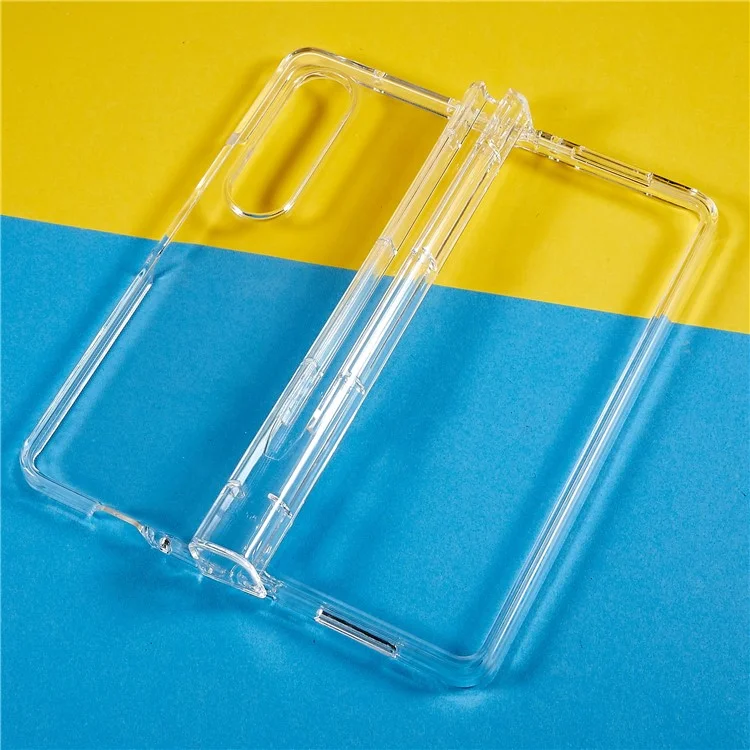 Pour Samsung Galaxy Z Fold4 5G Ultra Thin Folding Phone Protective Case Pen Slot Design Transparent Hard PC Anti-scratch Cover