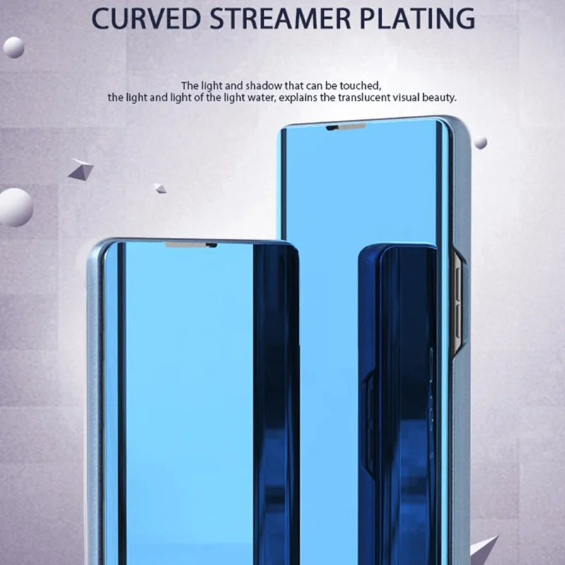 Funda para iPhone 17 Ventana de vista Soporte Tapa de teléfono de cuero - Azul cielo