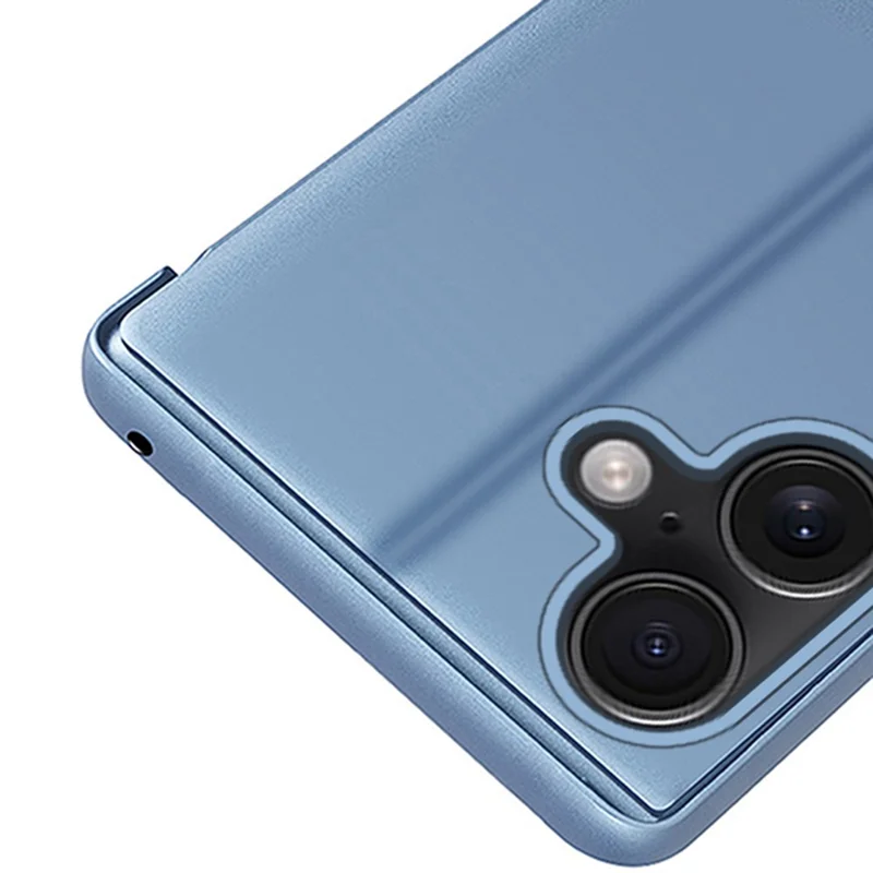 Funda para iPhone 17 Ventana de vista Soporte Tapa de teléfono de cuero - Azul cielo
