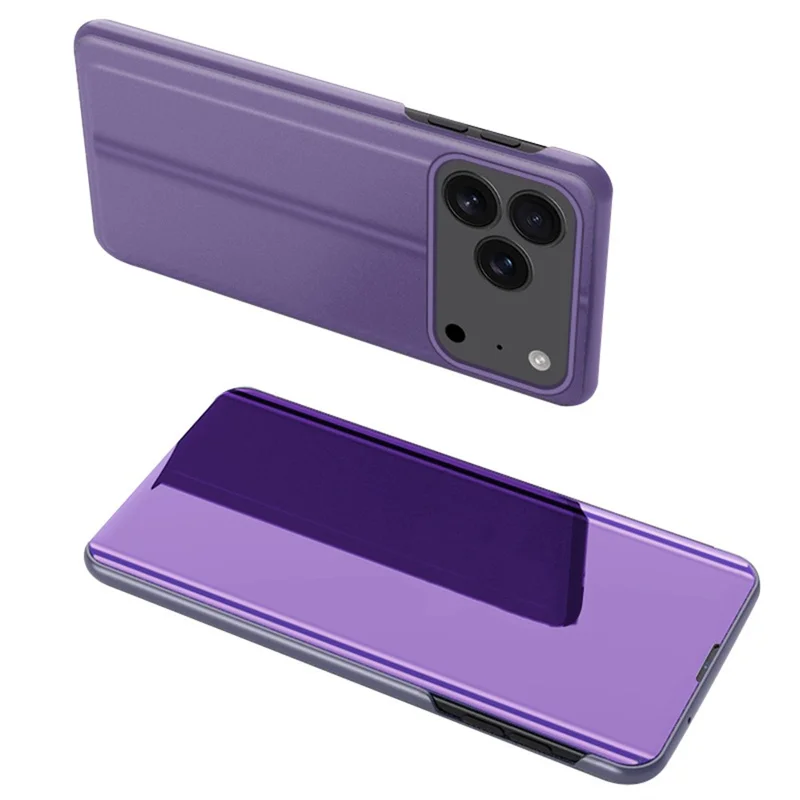 Funda con ventana y soporte para iPhone 17 Pro - Cuero tipo libro con tapa - Morado / Azul