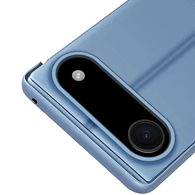 Für iPhone 17 Air Hülle mit Sichtfenster Ständer Leder Flip Handyhülle - Himmelblau