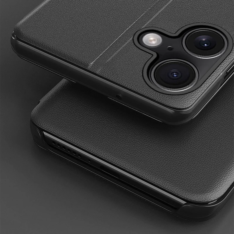 Étui folio en cuir PU avec support pour iPhone 17 - Noir