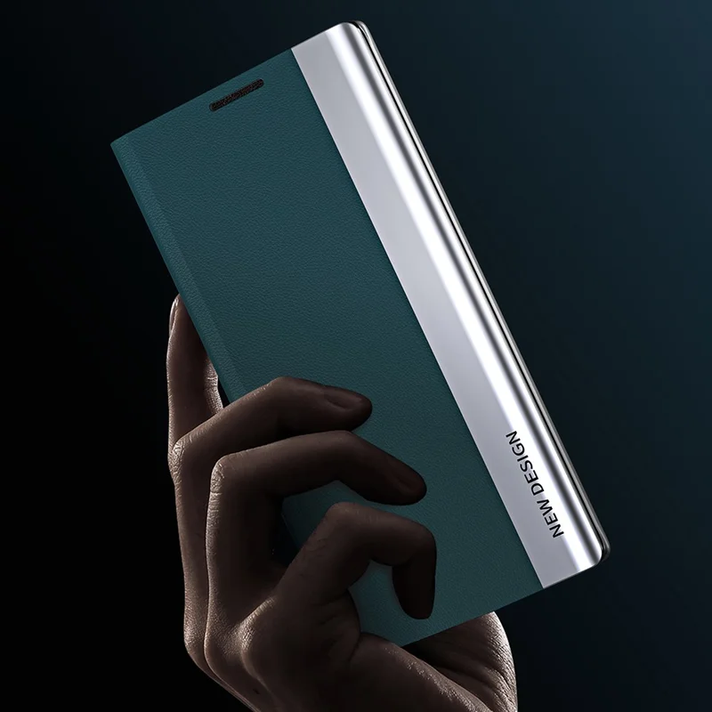 Cover per iPhone 17 Antiurto in Pelle con Supporto - Verde