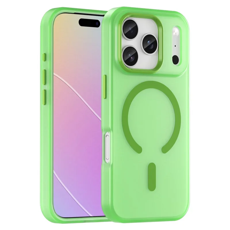 For iPhone 17 Pro Case Compatible with MagSafe TPU + PC Matte Translucent Phone Back Cover - Green