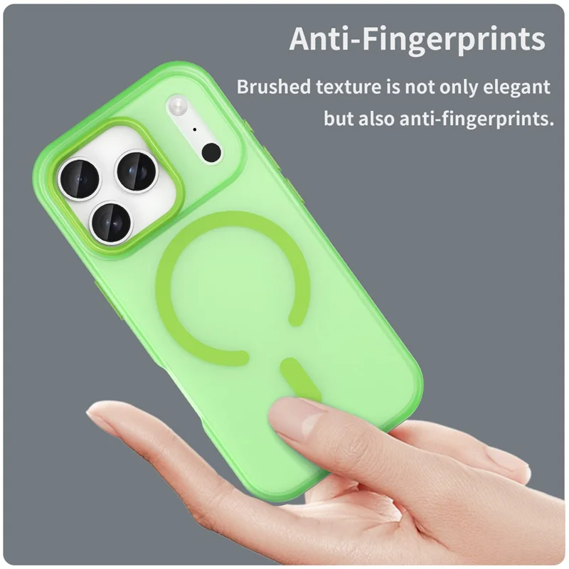 For iPhone 17 Pro Case Compatible with MagSafe TPU + PC Matte Translucent Phone Back Cover - Green