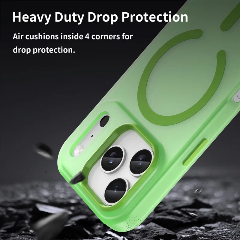For iPhone 17 Pro Case Compatible with MagSafe TPU + PC Matte Translucent Phone Back Cover - Green