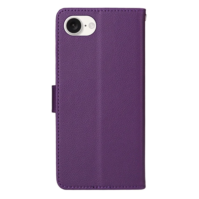 ENKAY HAT PRINCE For iPhone 16e Wallet Case with Strap RFID Blocking Leather Stand Phone Cover - Purple
