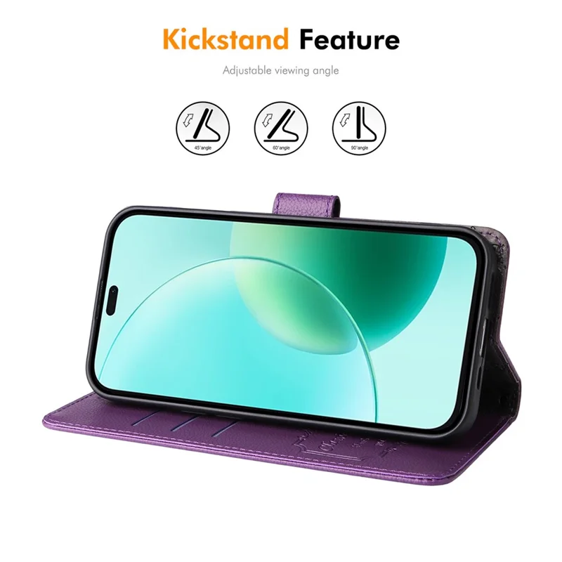 ENKAY HAT PRINCE Funda tipo cartera para Honor 400 Lite 5G con correa, bloqueo RFID, soporte de cuero - Color morado