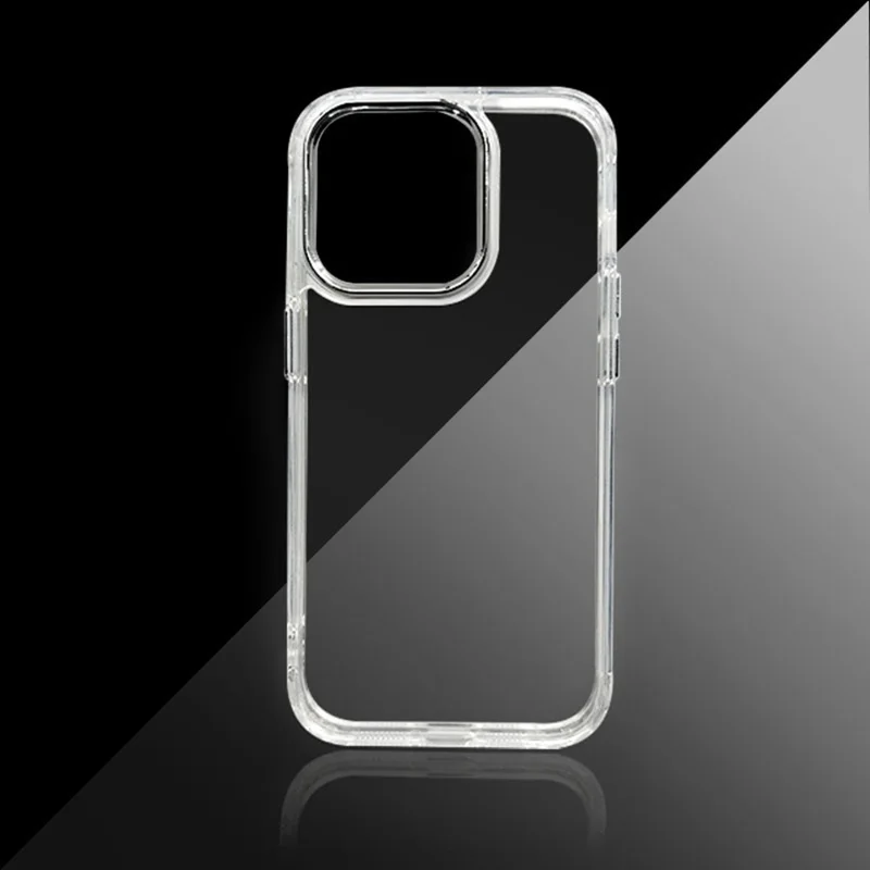Funda para iPhone 16 Pro Max de TPU + PC con Marco de Lente Electrodepositado