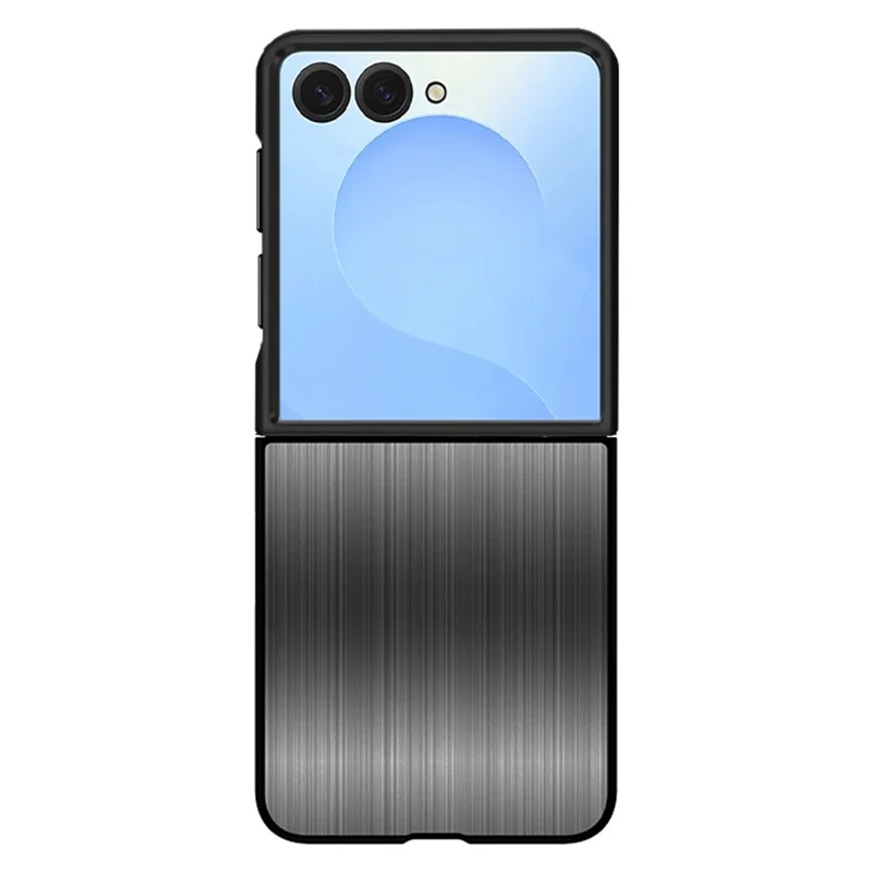 For Samsung Galaxy Z Flip7 5G Case Protective Stainless Steel + PC Phone Cover - Grey