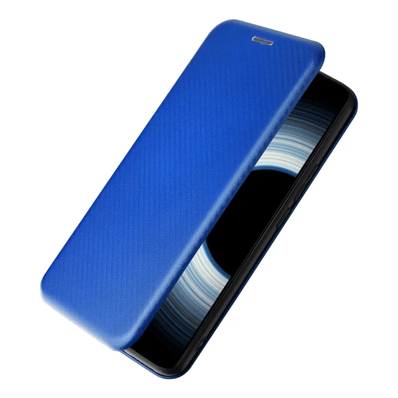 Per Xiaomi 12T 5G / Redmi K50 Ultra 5G Custodia in pelle PU Slot per schede Supporto Texture in fibra di carbonio Anti-graffio Assorbimento magnetico Flip Cover - Blu