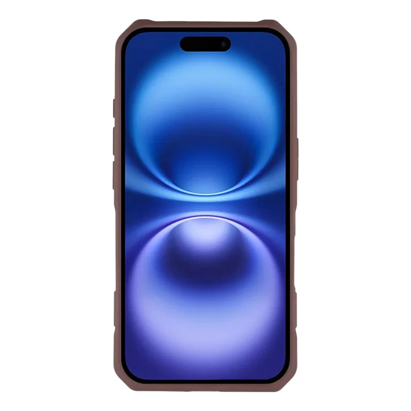 Cover per iPhone 16 con Supporto e Clip da Cintura, Design in TPU + PC - Colore Caffè