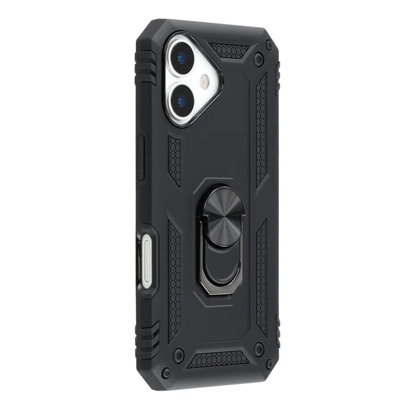 Étui pour iPhone 17 avec Bandoulière et Support Béquille PC + TPU - Noir