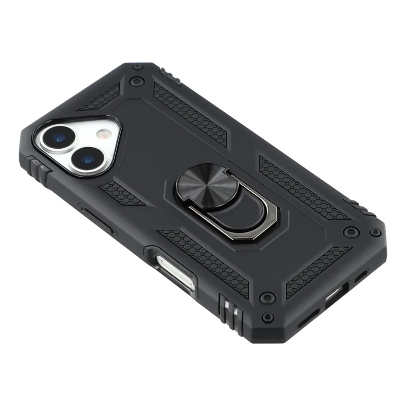 Étui pour iPhone 17 avec Bandoulière et Support Béquille PC + TPU - Noir