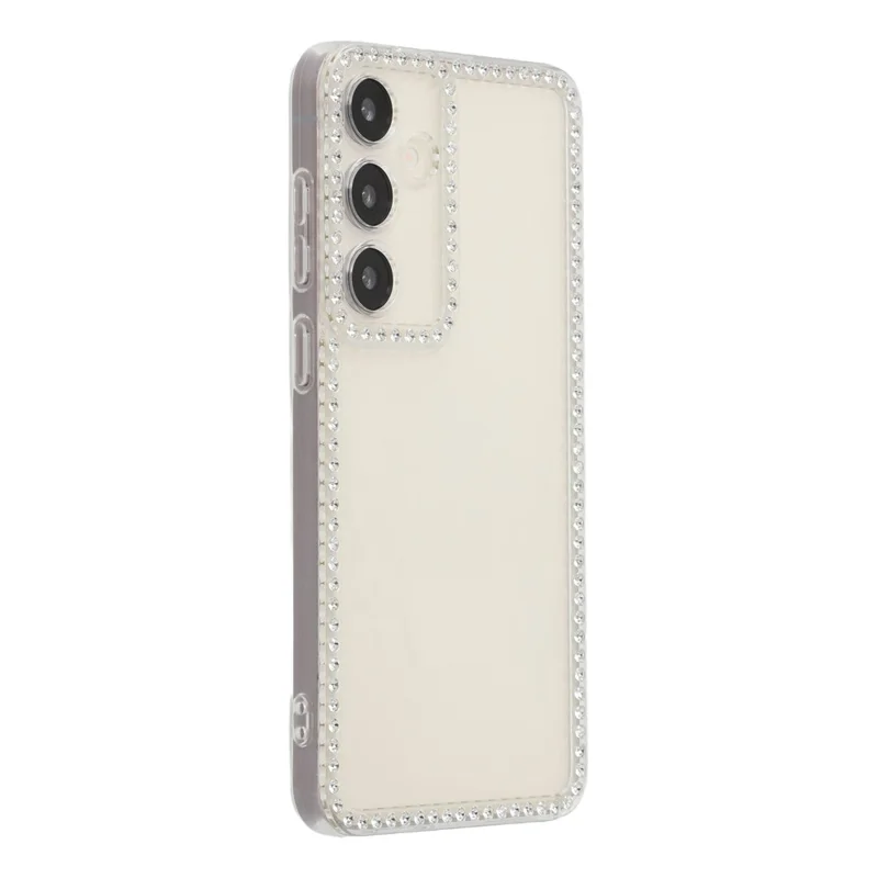 Für Samsung Galaxy S25+ TPU-Hülle mit Strassstein-Verzierung, transparente Handyrückseite, präzise Ausschnitte