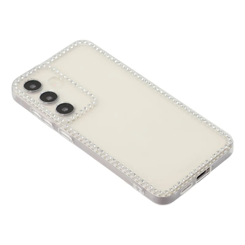 Für Samsung Galaxy S25+ TPU-Hülle mit Strassstein-Verzierung, transparente Handyrückseite, präzise Ausschnitte