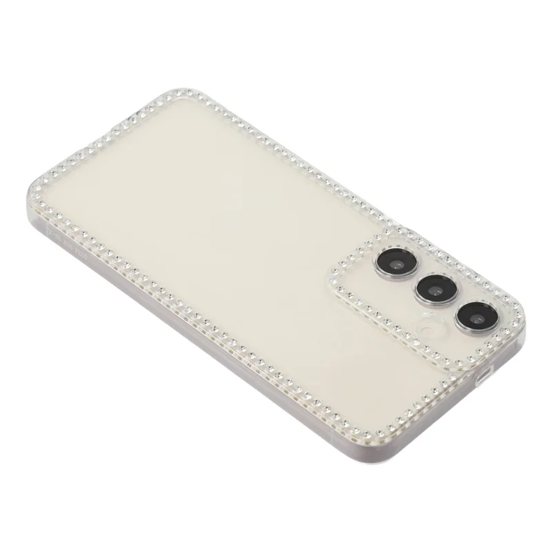 Für Samsung Galaxy S25+ TPU-Hülle mit Strassstein-Verzierung, transparente Handyrückseite, präzise Ausschnitte