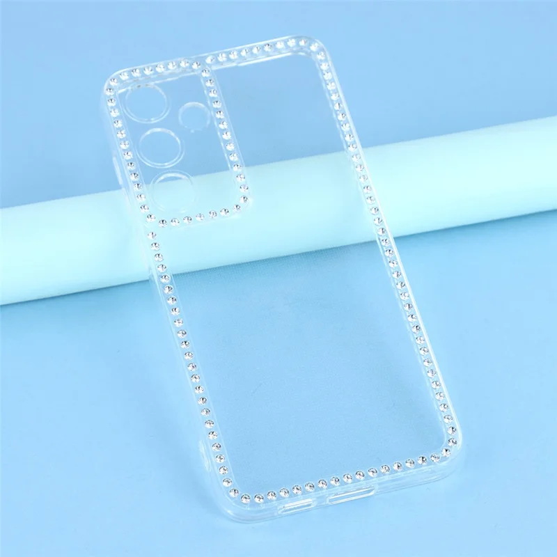 Für Samsung Galaxy S25+ TPU-Hülle mit Strassstein-Verzierung, transparente Handyrückseite, präzise Ausschnitte