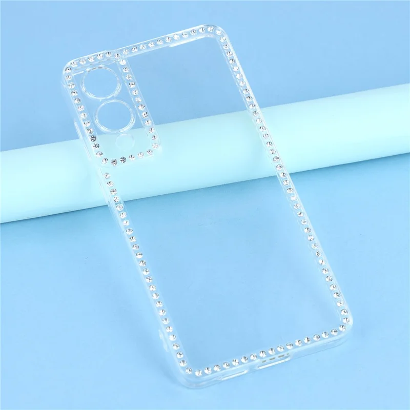 For Samsung Galaxy S25 Edge TPU Case Rhinestone Decor Clear Phone Back Cover, Precise Cutout