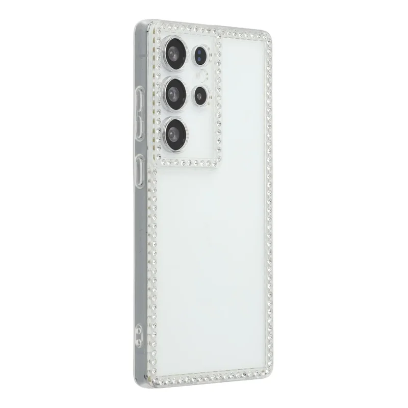 Für Samsung Galaxy S24 Ultra TPU-Hülle mit Strasssteinen, transparente Handyrückseite, präzise Aussparungen