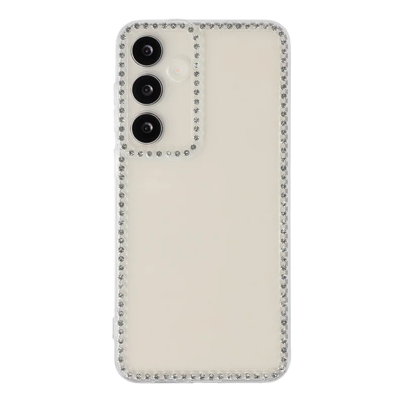 Cover per Samsung Galaxy S24 FE in TPU con Decorazione di Strass, Cover Posteriore Trasparente con Ritagli Precisi