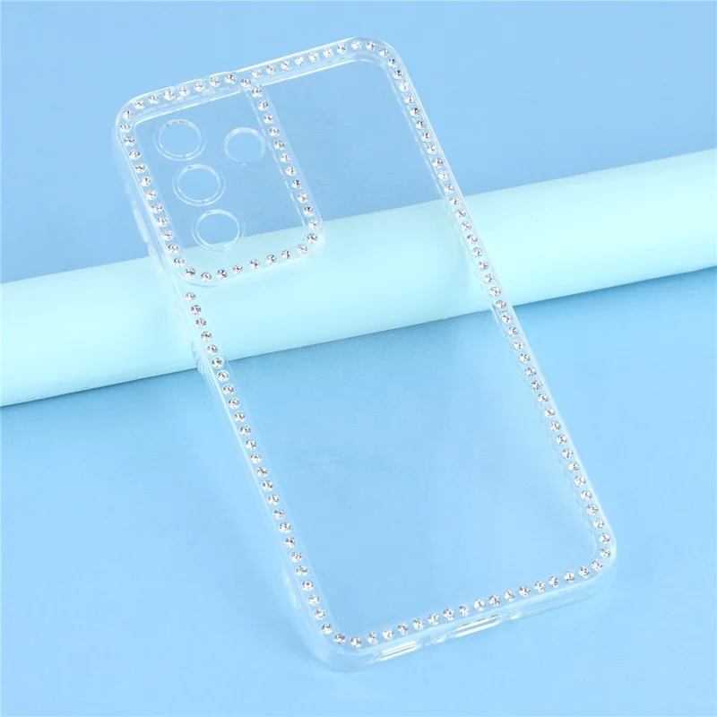 For Samsung Galaxy A36 5G TPU Case Rhinestone Decor Clear Phone Back Cover, Precise Cutout