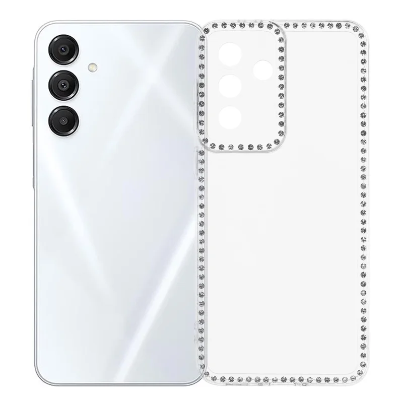 For Samsung Galaxy A16 4G  /  5G TPU Case Rhinestone Decor Clear Phone Back Cover, Precise Cutout