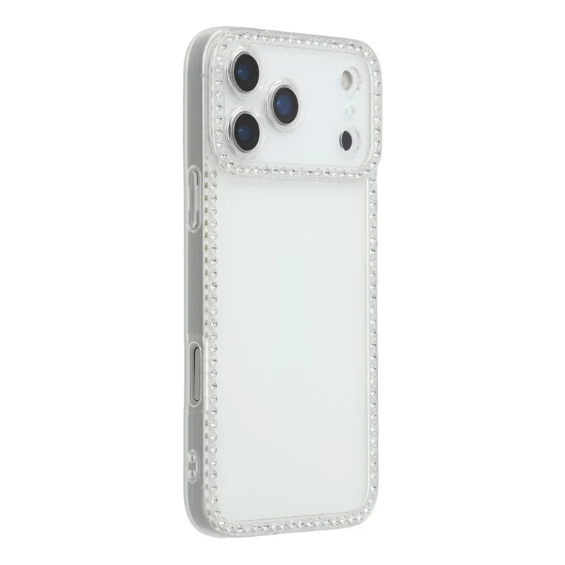 Чехол для iPhone 17 Pro Max с TPU-покрытием, украшенный стразами, прозрачный, с точными вырезами