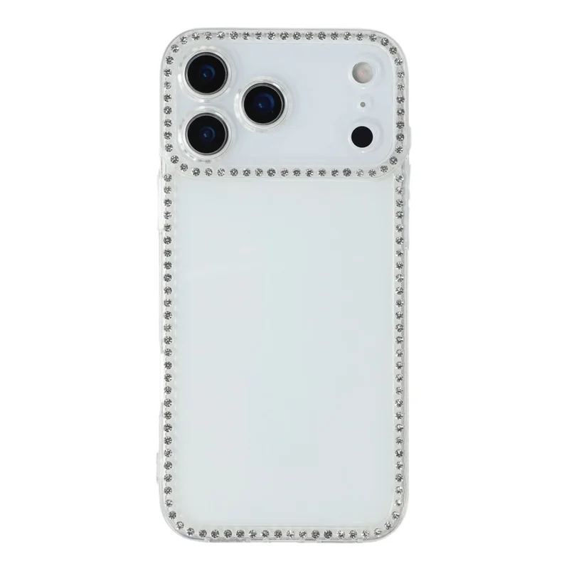 Чехол для iPhone 17 Pro Max с TPU-покрытием, украшенный стразами, прозрачный, с точными вырезами