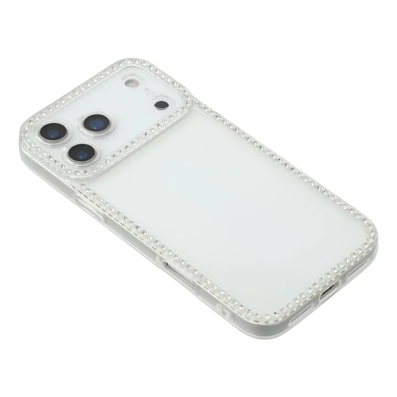 Чехол для iPhone 17 Pro Max с TPU-покрытием, украшенный стразами, прозрачный, с точными вырезами