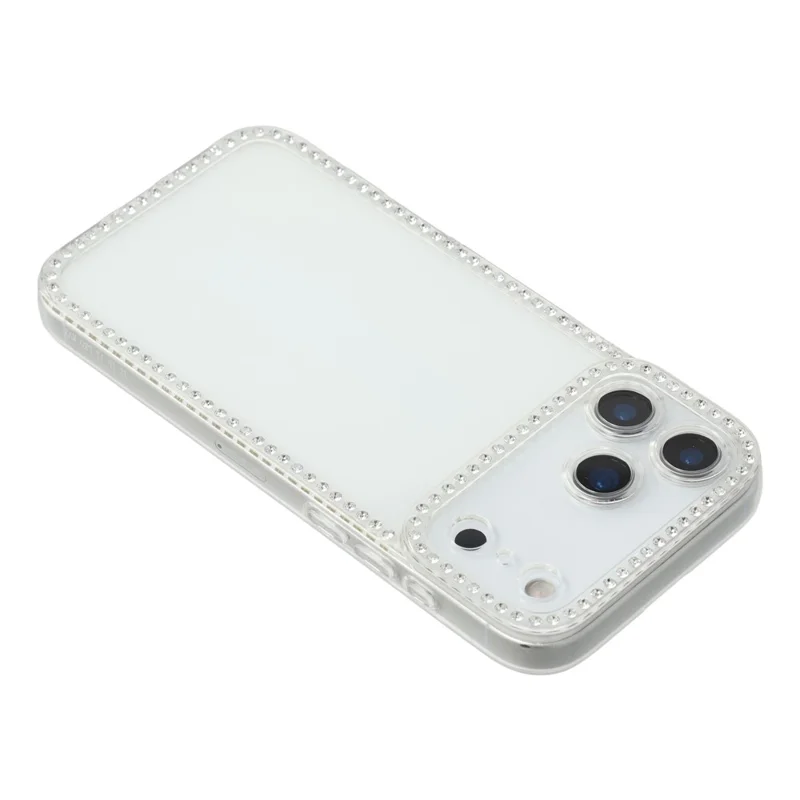 Чехол для iPhone 17 Pro Max с TPU-покрытием, украшенный стразами, прозрачный, с точными вырезами