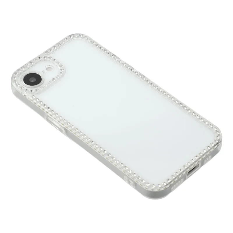 Für iPhone 16e TPU-Hülle mit Strassstein-Verzierung, transparente Rückseite, präzise Ausschnitte