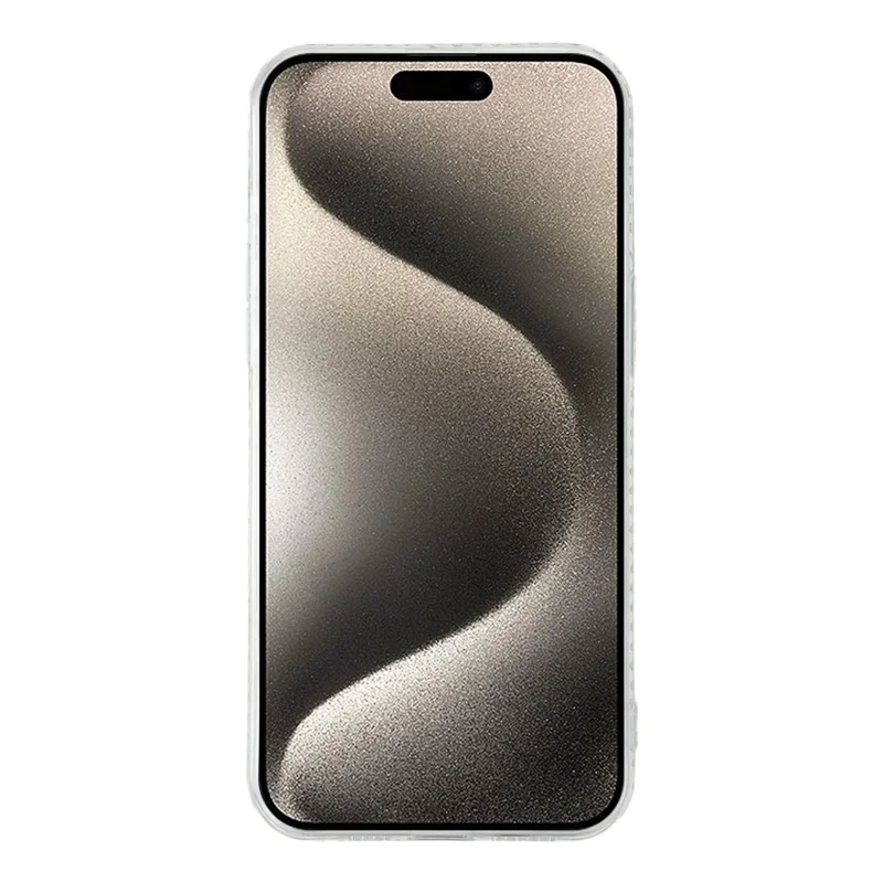 For iPhone 15 Pro TPU Case Rhinestone Decor Clear Phone Back Cover, Precise Cutout