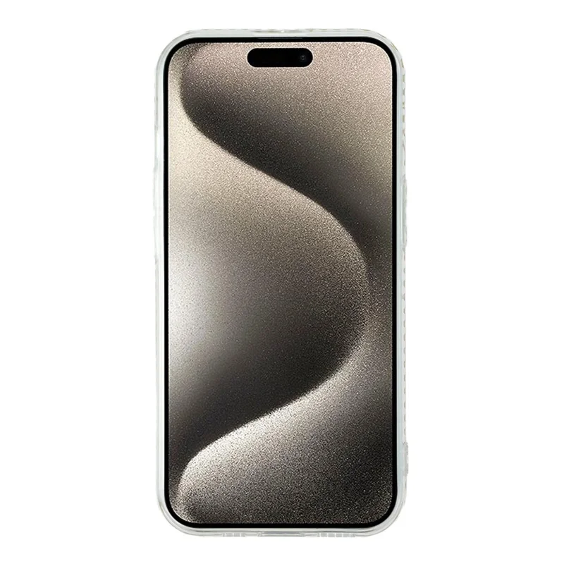 Pour iPhone 15 Étui TPU avec Décoration de Strass, Coque Arrière Transparente, Découpe Précise
