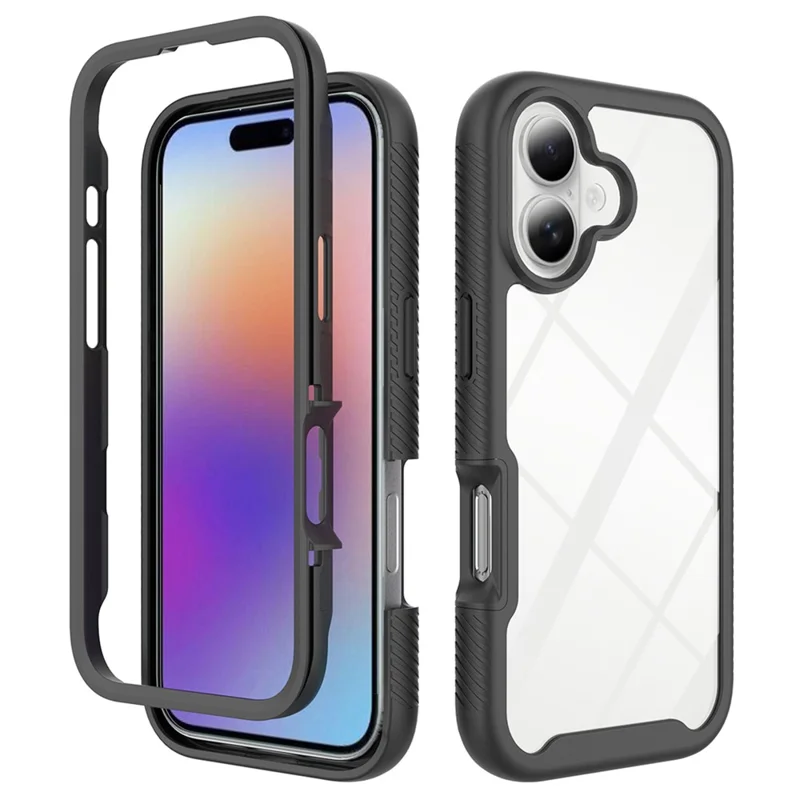 For iPhone 17 Case Anti Drop 2 in 1 PC + TPU Phone Cover - Black