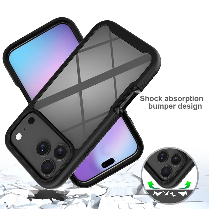 For iPhone 17 Pro Max Case Anti Drop 2 in 1 PC + TPU Phone Cover - Black